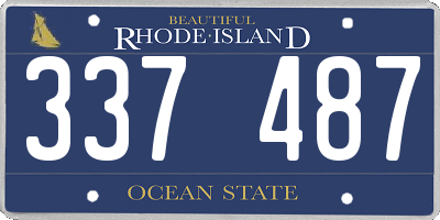 RI license plate 337487
