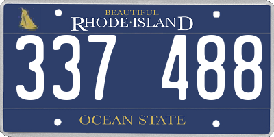RI license plate 337488