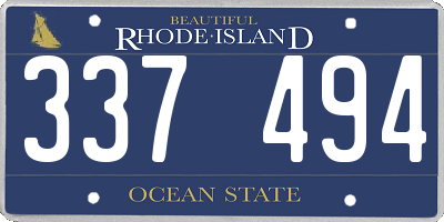 RI license plate 337494