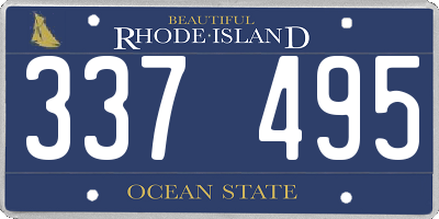 RI license plate 337495