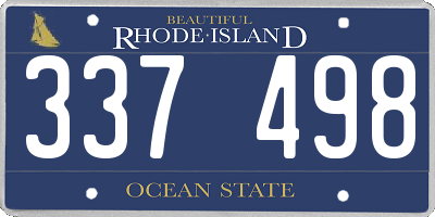 RI license plate 337498