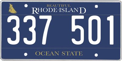 RI license plate 337501