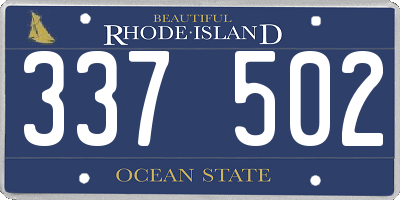 RI license plate 337502