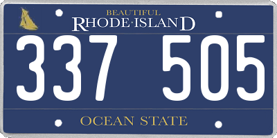 RI license plate 337505