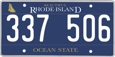 RI license plate 337506