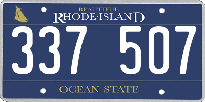 RI license plate 337507