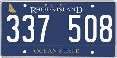 RI license plate 337508