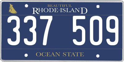RI license plate 337509