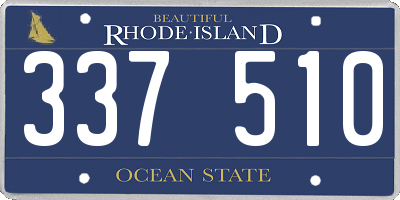 RI license plate 337510