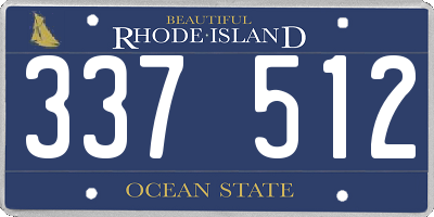 RI license plate 337512
