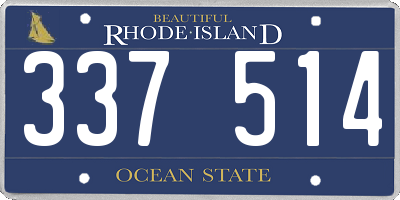 RI license plate 337514