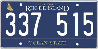 RI license plate 337515