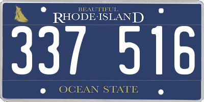 RI license plate 337516