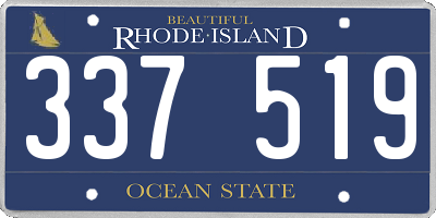 RI license plate 337519
