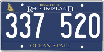 RI license plate 337520