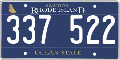 RI license plate 337522