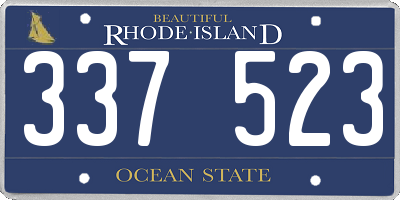 RI license plate 337523