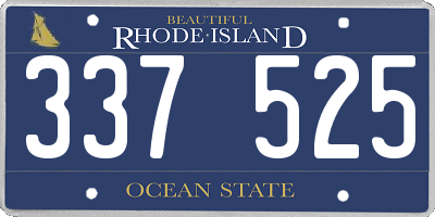RI license plate 337525