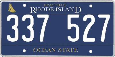 RI license plate 337527
