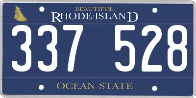 RI license plate 337528