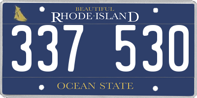 RI license plate 337530