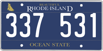 RI license plate 337531