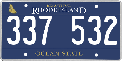 RI license plate 337532