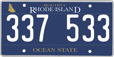 RI license plate 337533