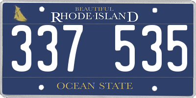 RI license plate 337535