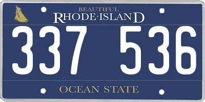 RI license plate 337536