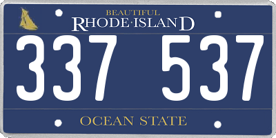 RI license plate 337537