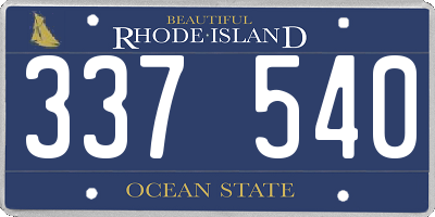 RI license plate 337540