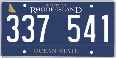 RI license plate 337541