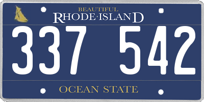 RI license plate 337542