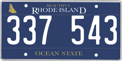 RI license plate 337543