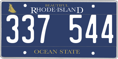 RI license plate 337544