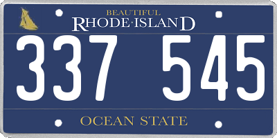 RI license plate 337545