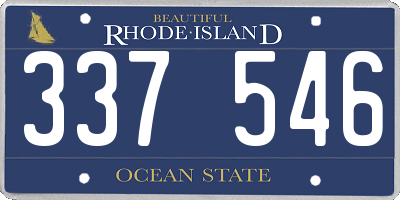 RI license plate 337546