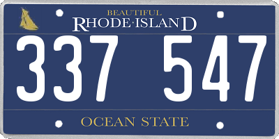 RI license plate 337547