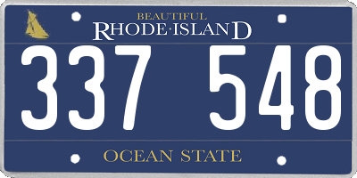 RI license plate 337548