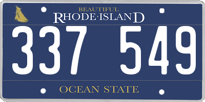 RI license plate 337549