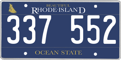 RI license plate 337552