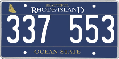 RI license plate 337553