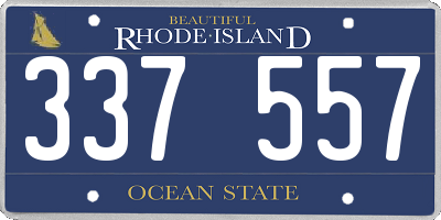 RI license plate 337557
