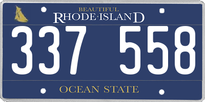 RI license plate 337558