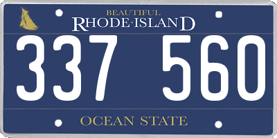 RI license plate 337560