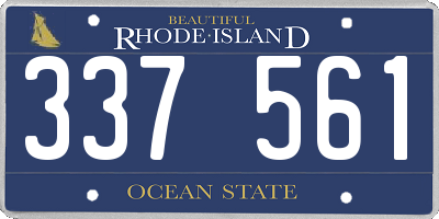 RI license plate 337561