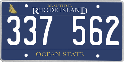 RI license plate 337562