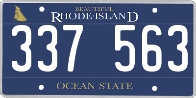RI license plate 337563