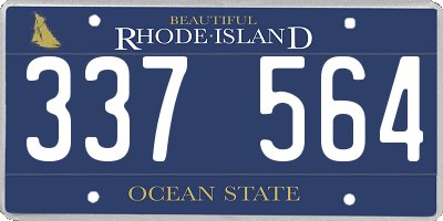 RI license plate 337564